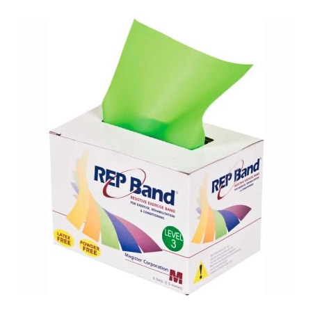 Fabrication Enterprises REP Band Latex Free Exercise Band, Lime, 6 Yard Roll/Box 10-1076